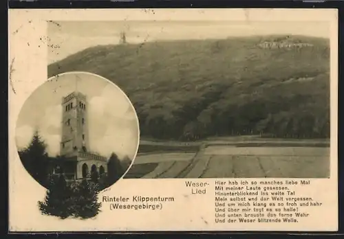 AK Rinteln, Klippenturm aus der Fene und Nahansicht