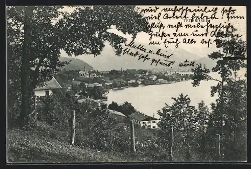 AK Tegernsee, Totale vom Berg aus gesehen