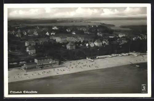 AK Eckernförde, Totalansicht vom Flugzeug aus
