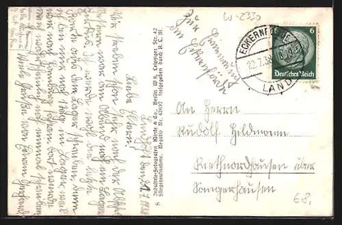 AK Eckernförde, Totalansicht vom Flugzeug aus