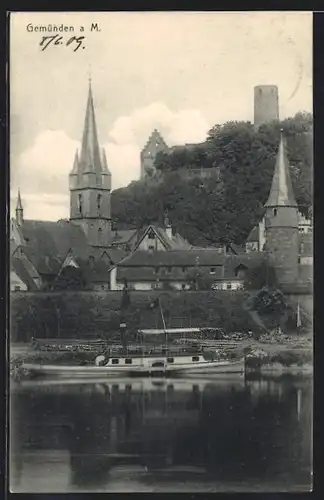 AK Gemünden a. M., Kirche und Burg
