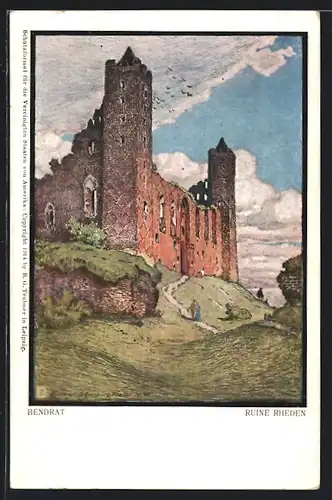 Künstler-AK Rheden, Ruine Rheden