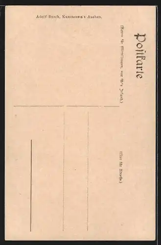 AK Aachen, Kaiserdom, Inneres, Teil des Octogons mit Haupt-Mosaikgruppe