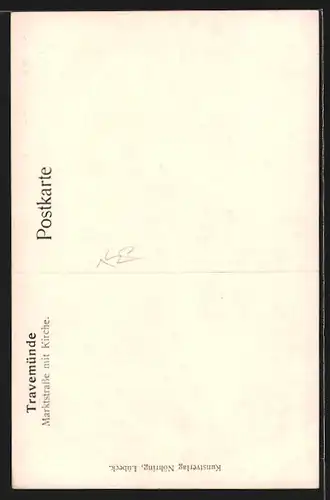 Künstler-AK Travemünde, Markstrasse mit Kirche