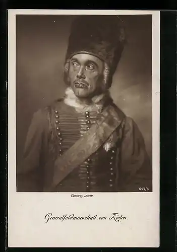 AK Schauspieler Georg John als Generalfeldmarschall von Zieten