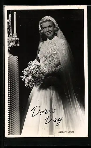 AK Schauspielerin Doris Day im Brautkleid