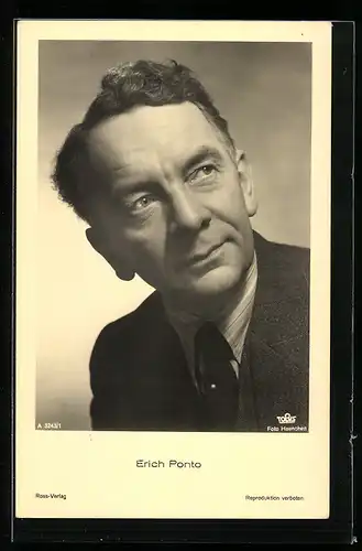 AK Schauspieler erich Ponto mit nachdenklichdem Blick
