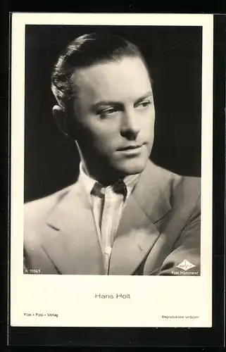AK Portrait Schauspieler Hans Holt nachdenklich schauend
