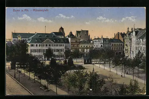 AK Bonn, Münsterplatz aus der Vogelschau