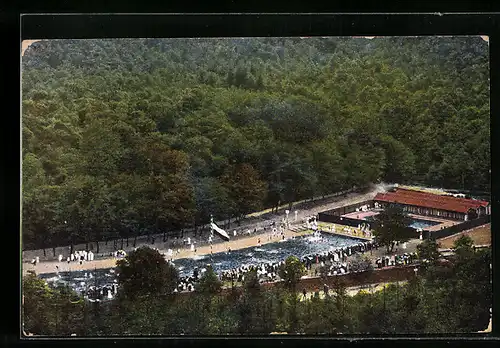 AK Remscheid, Stadtäisches Strandbad aus der Vogelschau
