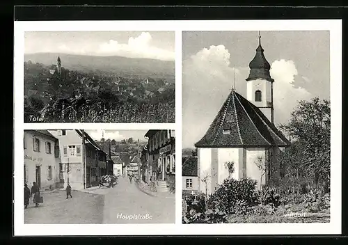 AK Altdorf, Kirche, Hauptstrasse und Totalansicht