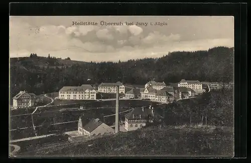 AK Überruh / Allgäu, Blick auf Ort mit Heilstätte