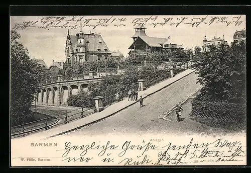 AK Barmen, Strassenpartie, Anlagen