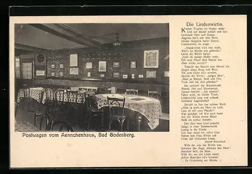 AK Bad Godesberg, Gasthaus Aennchenhaus, Gedicht Die Lindenwirtin