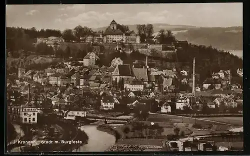 AK Kronach, Ortsansicht mit Burgfeste