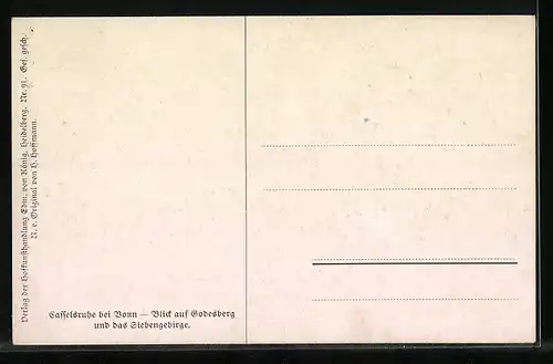 Künstler-AK Godesberg, Casselruhe und das Siebengebirge