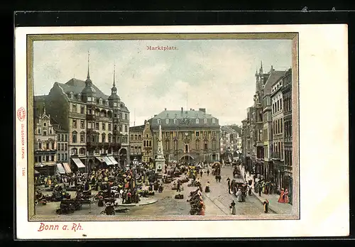 AK Bonn, Marktplatz mit Rathaus