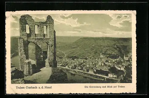 AK Traben-Trarbach / Mosel, Grevenburg und Blick auf Traben