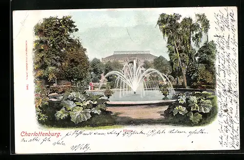 AK Berlin-Charlottenburg, Flora mit Fontäne