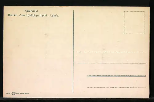 AK Lehde, Brücke zum Gasthaus zum fröhlichen Hecht