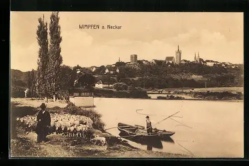 AK Bad Wimpfen, Schäfer vor der Ort