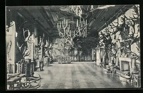 AK Erbach i. O., Jagdsaal im Schloss
