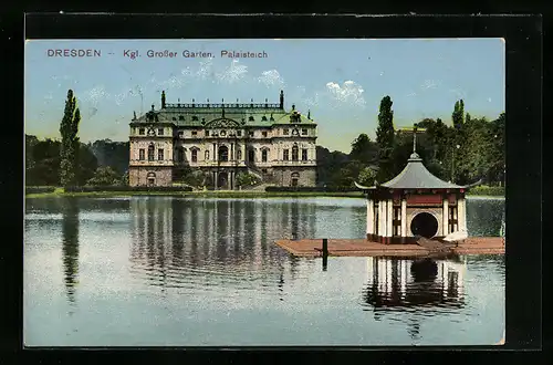 AK Dresden, Königlicher Grosser Garten, Palaisteich
