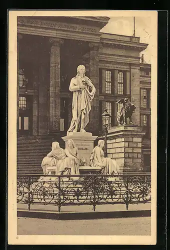 AK Berlin, Schiller-Denkmal am Gendarmenmarkt