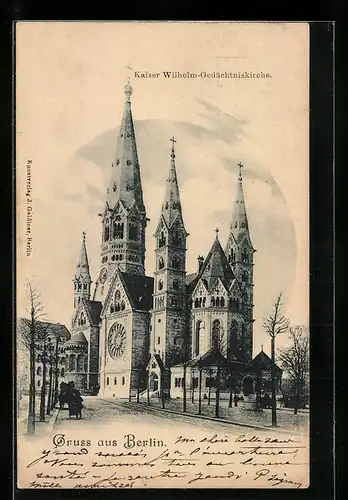 AK Berlin-Charlottenburg, Blick zur Kaiser-Wilhelm-Gedächtnis-Kirche