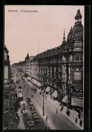 AK Berlin, Friedrichstrasse aus der Vogelschau