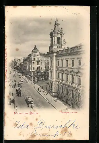 AK Berlin, Leipziger Strasse aus der Vogelschau