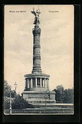 AK Berlin-Tiergarten, Abendstimmung an der Siegessäule