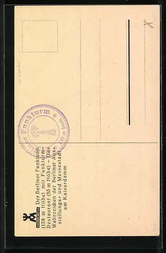 AK Berlin-Charlottenburg, am Funkturm