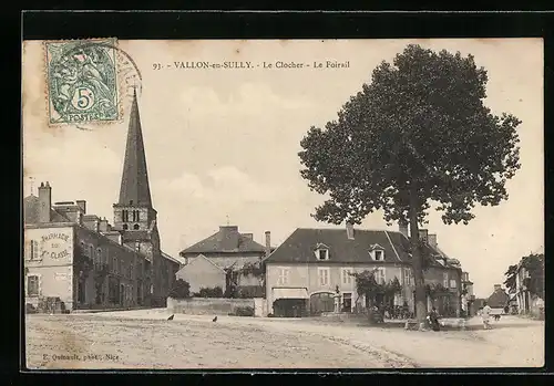 AK Vallon-en-Sully, Le Clocher-Le Foirail