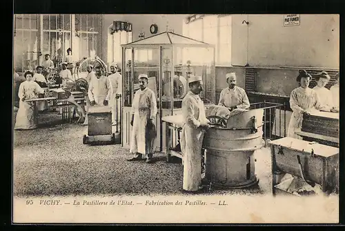 AK Vichy, La Pastillerie de l`Etat, Fabrication des Pastilles