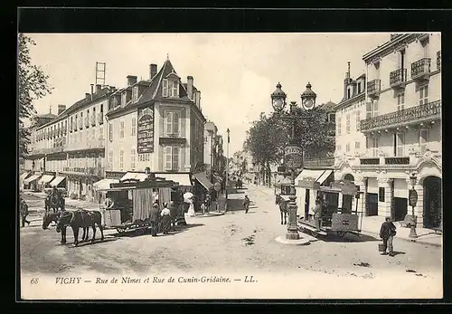 AK Vichy, Rue de Nimes et Rue de Cunin-Gridaine