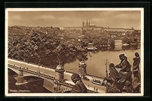 AK Praha, Hradcany, Strassenbahn