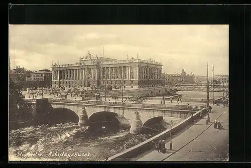 AK Stockholm, Riksdagshuset, Strassenbahn