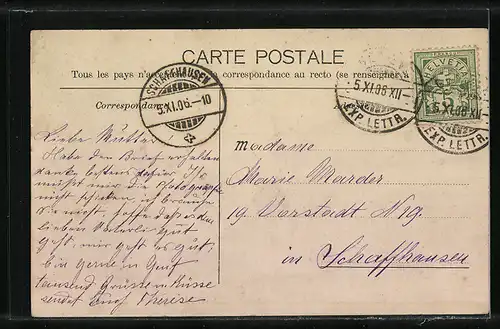 AK Genève, Rue du Mont-Blanc, Strassenbahn