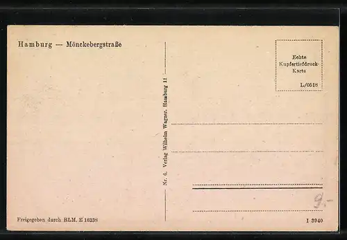 AK Hamburg, Mönckebergstrasse m. Strassenbahn