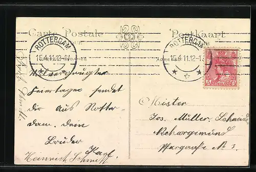 AK Anvers, Place et Pont de Meir, Strassenbahn