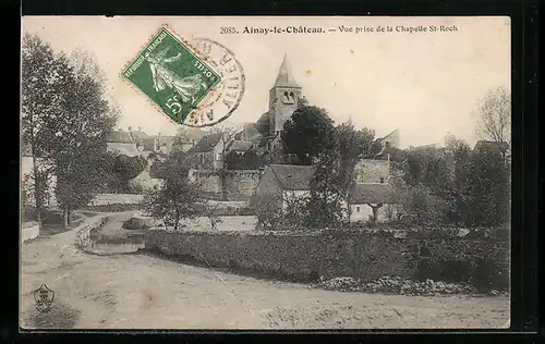 AK Ainay-le-Chateau, Vue prise de la Chapelle St-Roch