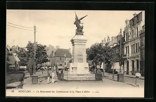 AK Moulins, Le Monument des Combattants et la Place d`Allier
