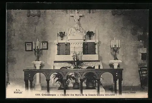 AK Cressanges, Chapelle des Morts de la Grande Guerre 1914-1918