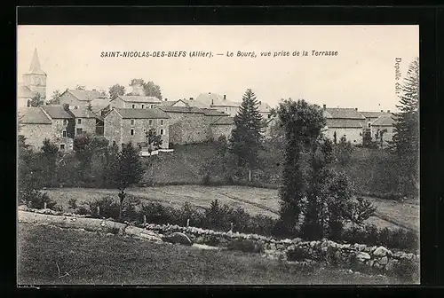 AK Saint-Nicolas-des-Biefs, Le Bourg, vue prise de la Terrasse