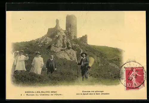 AK Nèris-les-Bains, Ruines du Chateau de l`Ours