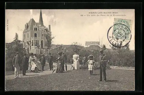 AK Nèris-les-Bains, Un coin du Parc de la Promenade