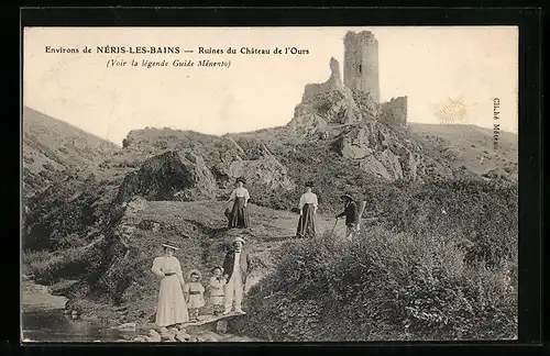 AK Nèris-les-Bains, Ruines du Chateau de l`Ours