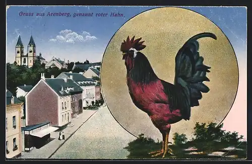 AK Arenberg, genannt roter Hahn, Teilansicht