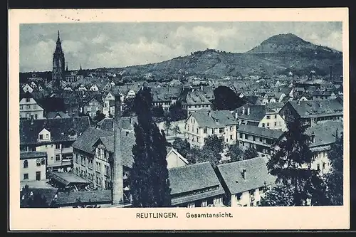 AK Reutlingen, Gesamtansicht aus der Vogelschau